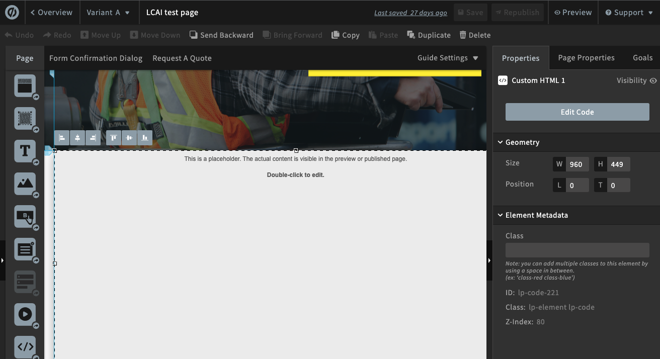 dd a Customer HTML element