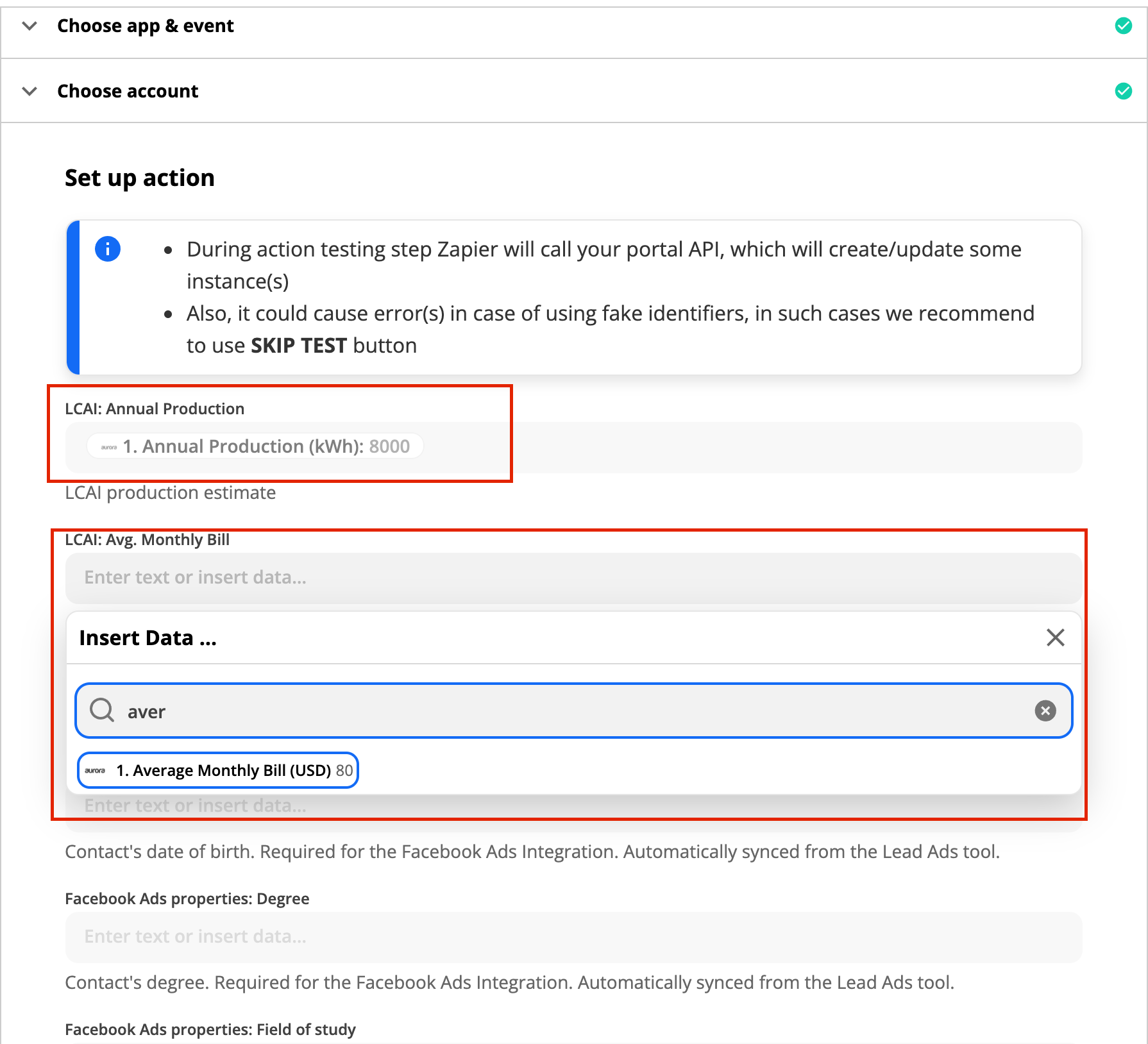 Map the fields from Lead Capture AI